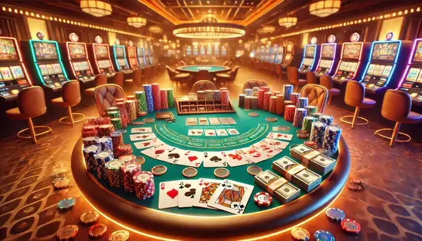 image of card games in casino
