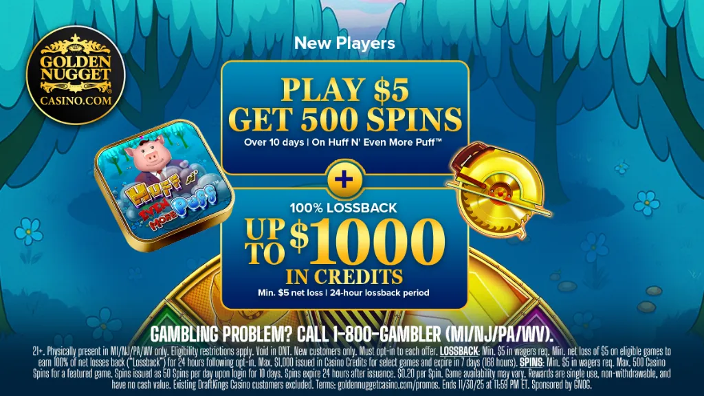 Golden Nugget - Banner with Free Spins Offer