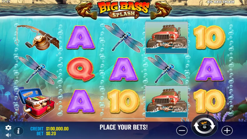 Big Bass Splash - Game screenshot with fishing theme.